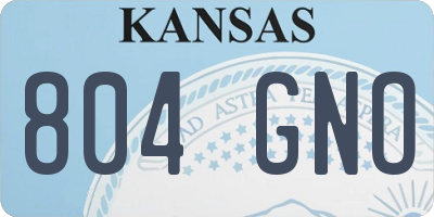 KS license plate 804GNO