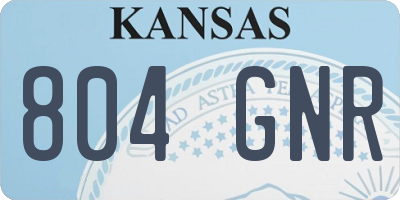 KS license plate 804GNR