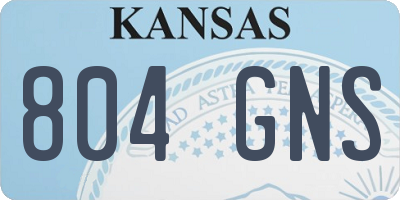 KS license plate 804GNS