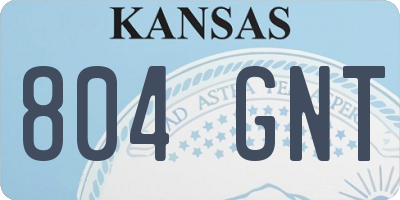 KS license plate 804GNT