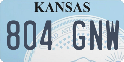 KS license plate 804GNW
