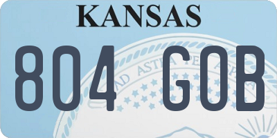 KS license plate 804GOB