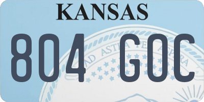 KS license plate 804GOC