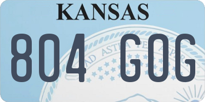 KS license plate 804GOG