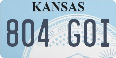 KS license plate 804GOI