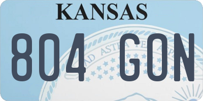 KS license plate 804GON