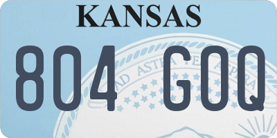 KS license plate 804GOQ
