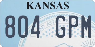 KS license plate 804GPM