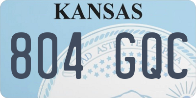 KS license plate 804GQC