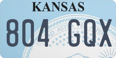 KS license plate 804GQX