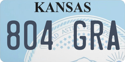 KS license plate 804GRA