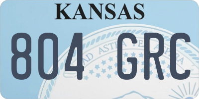 KS license plate 804GRC