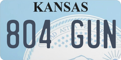 KS license plate 804GUN