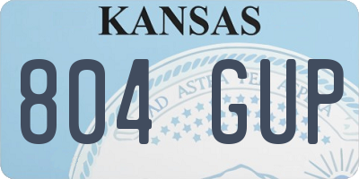 KS license plate 804GUP