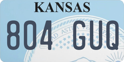 KS license plate 804GUQ