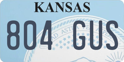 KS license plate 804GUS