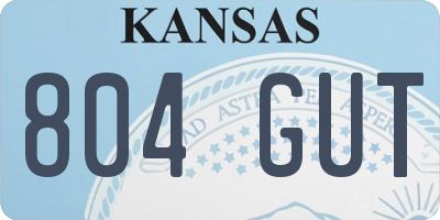 KS license plate 804GUT
