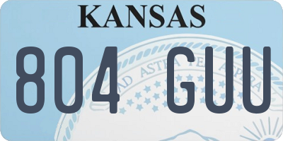 KS license plate 804GUU