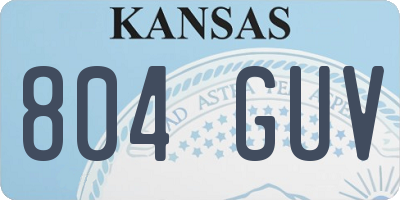 KS license plate 804GUV