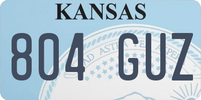 KS license plate 804GUZ