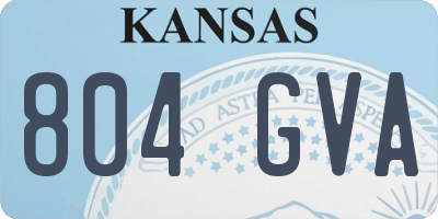 KS license plate 804GVA