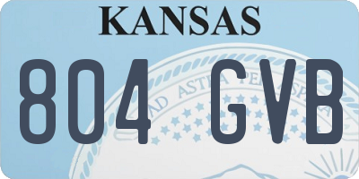 KS license plate 804GVB