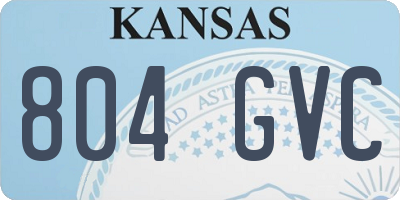 KS license plate 804GVC
