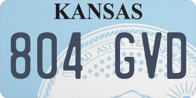 KS license plate 804GVD