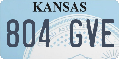 KS license plate 804GVE