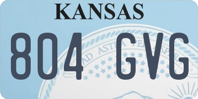 KS license plate 804GVG