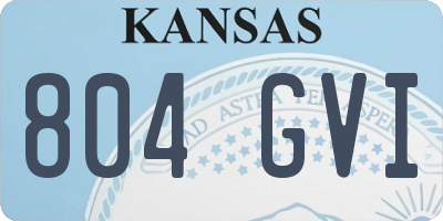 KS license plate 804GVI