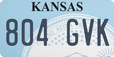 KS license plate 804GVK