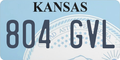 KS license plate 804GVL