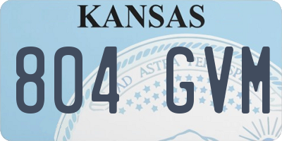 KS license plate 804GVM