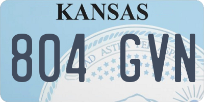 KS license plate 804GVN