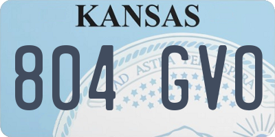 KS license plate 804GVO