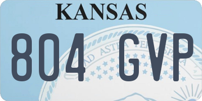 KS license plate 804GVP