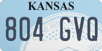 KS license plate 804GVQ