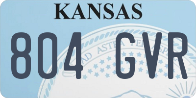 KS license plate 804GVR
