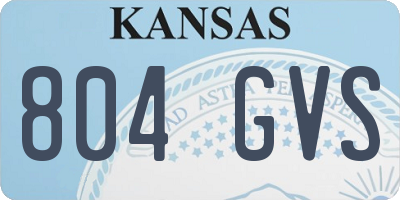 KS license plate 804GVS
