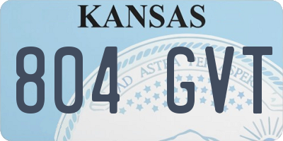 KS license plate 804GVT