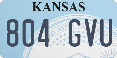 KS license plate 804GVU