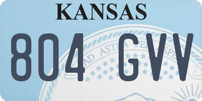 KS license plate 804GVV