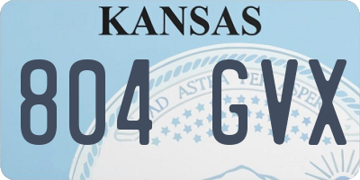 KS license plate 804GVX