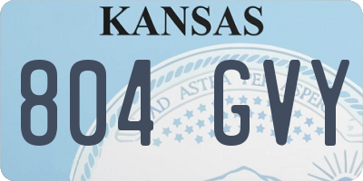 KS license plate 804GVY