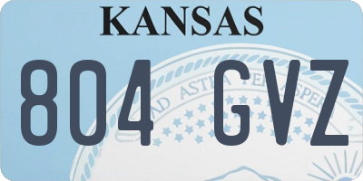 KS license plate 804GVZ