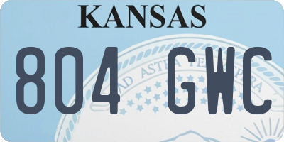 KS license plate 804GWC