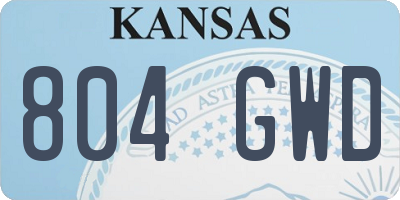 KS license plate 804GWD