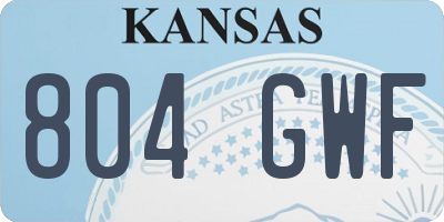 KS license plate 804GWF