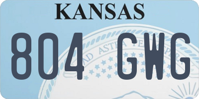 KS license plate 804GWG